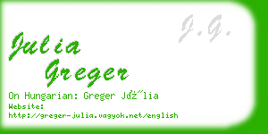 julia greger business card